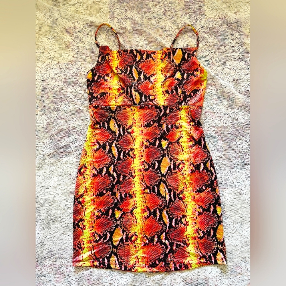 Vibrant Snake Print Dress